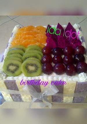 Foto resep Chantilly cake topping buah-buahan (lagi edisi ulang tahun)