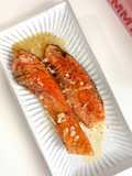 Salmon Steak With Garlic Butter Lemon Sauce