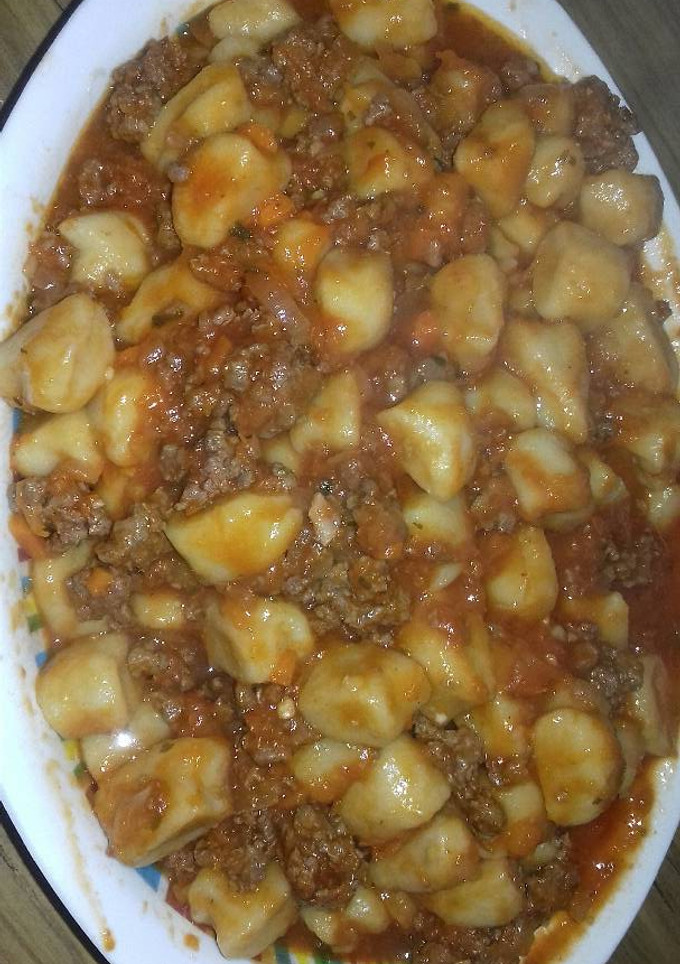 Una foto de Ñoquis de papa y calabaza con salsa bolognesa 👌