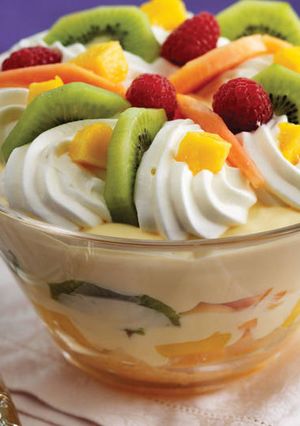 Une photo de Gâteau aux fruits tropicaux