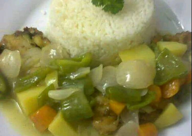 Rice and vegetable sauce