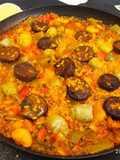 Valencian Paella with Blood Sausage