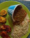 Cacerito de Lentejas con arroz, maduro y pollini
