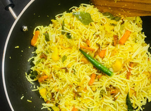 A picture of Rice Sevai Upma.