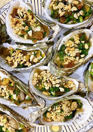Hình của món Hàu nướng bơ mỡ hành.