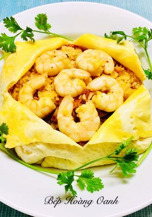 Hình của món Cơm Chiên Kim Chi+Thịt Xông Khói+Tôm.