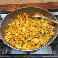 A picture of Cauliflower shak dry curry.