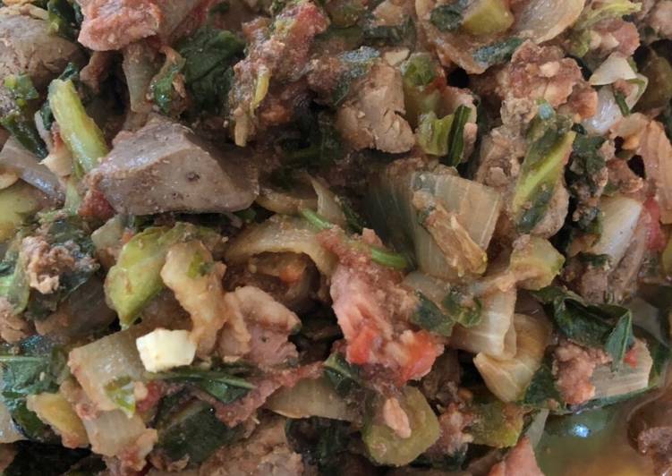 Simple Way to Prepare Super Quick Homemade Liver, Bacon and Greens
