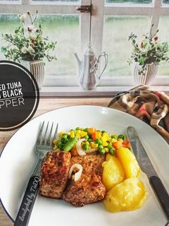 Foto resep Grilled Tuna with black pepper || Tuna Steak