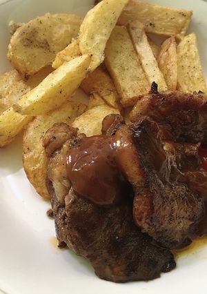 Foto resep Sirloin Steak & Fries Rumahan