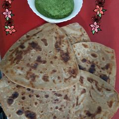A picture of Ajwain BlackSalt Stuffed Paratha.