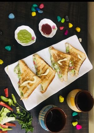 A picture of Vegetable mayo grilled sandwich.
