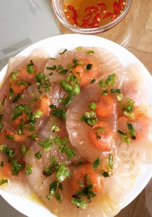 Hình của món Bánh bột lọc nhân tôm mỡ hành.