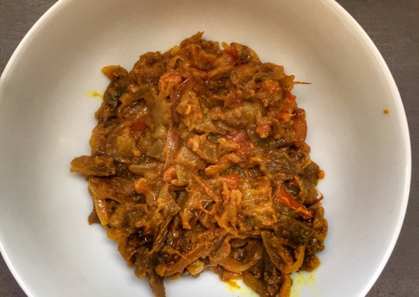 Baingan Bharta/ Aubergine Indian restaurant style