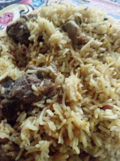 A picture of Mutton Simple pulao biryani.