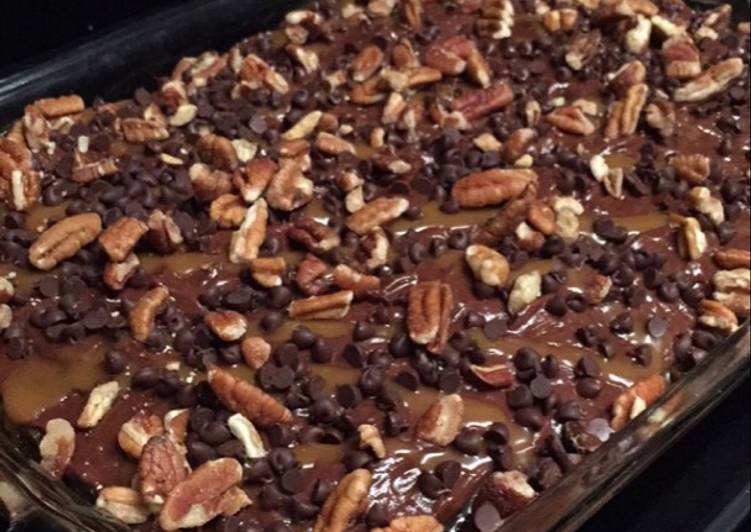 Recipe of Any-night-of-the-week Turtle Poke Cake