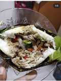 Nasi bakar isi cumi saus tiram