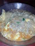 Tumis jamur enoki+telor