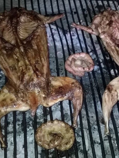 Una foto de Asado a la parrilla se conejo Pampeano