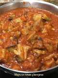 Magra con tomate y berenjena