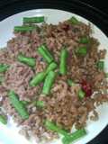 หมูผัดพริกถั่ว เจ