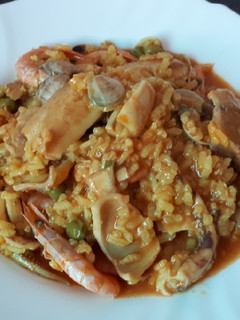Una foto de Arroz caldoso con marisco