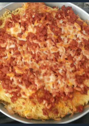 عکسی از دستور پیتزای ماکارونی 🍝 خوشمزه و فوری
