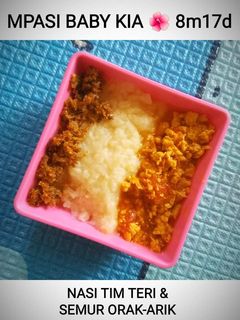 Foto resep MPASI Nasi Tim Teri & Telur Orak-Arik