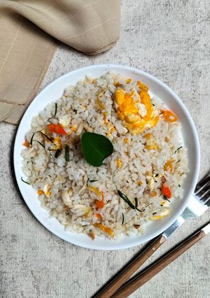 Foto resep Nasi Goreng Daun Jeruk Bumbu Iris
