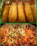 Spring rolls with ground beef and soy sprouts 😆