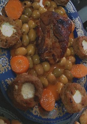 صورة لوصفة طاجين الزيتون واللحم المفروم