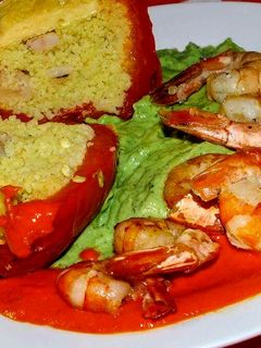 Garnélás töltött paprika recept fotója