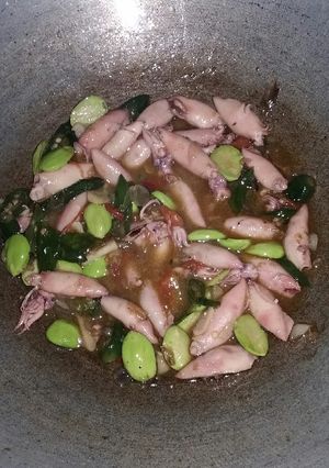 Foto resep Tumis cumi asin campur petai