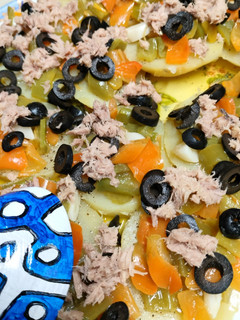 Una foto de Patatas con pimientos al vapor