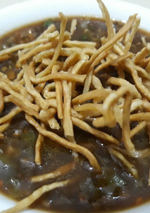 A picture of Veg Monchow Soup.