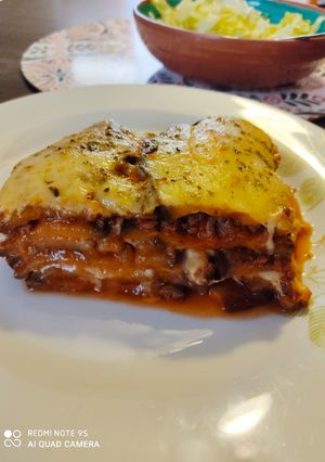 Una foto de Lasaña de berenjenas