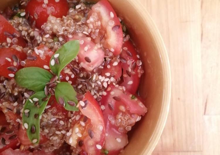 Maniere simple a Faire Rapide 🍅Salade de tomates, basilic et Quinoa🍅