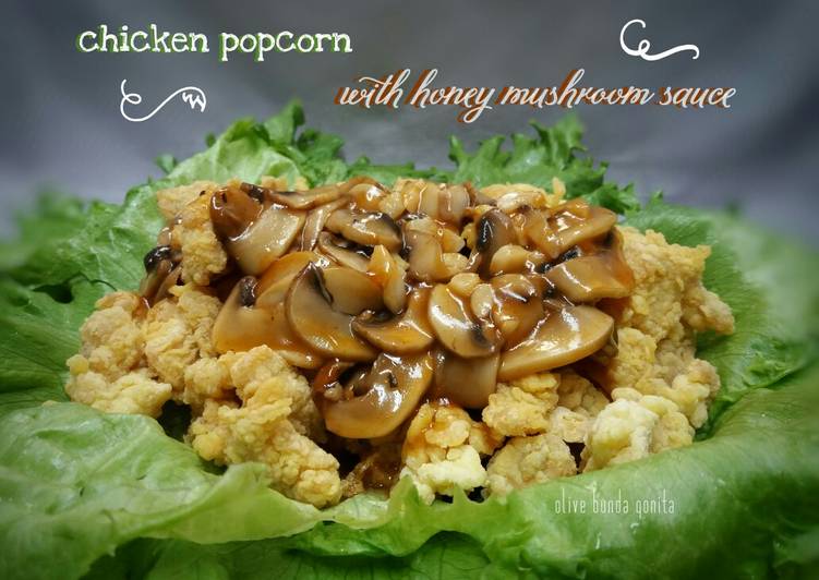 Resep Chicken popcorn with honey mushroom sauce, Bikin Ngiler