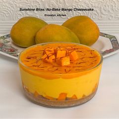 Sunshine Bliss-No-Bake Mango Cheesecake A picture of Sunshine Bliss-No-Bake Mango Cheesecake.