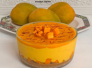 A picture of Sunshine Bliss-No-Bake Mango Cheesecake.