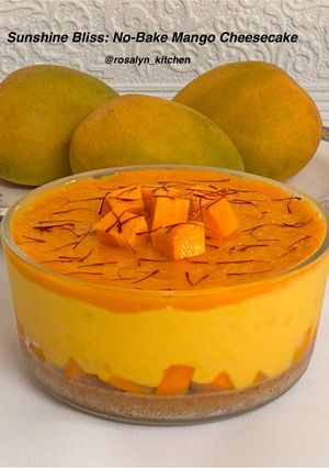 A picture of Sunshine Bliss-No-Bake Mango Cheesecake.