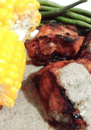 Foto resep Grilled Honey Mustard Pork Side Ribs & Portobello Sauce