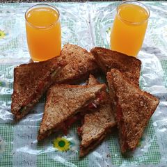 Veg mayonnaise in vegetable sandwich A picture of Veg mayonnaise in vegetable sandwich.