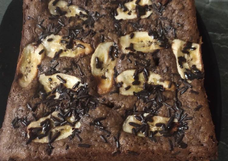 Bolu pisang coklat tabur meses