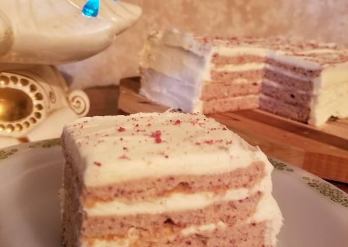 Keto/GF Cranberry Cake with Lemon Cream Cheese Frosting