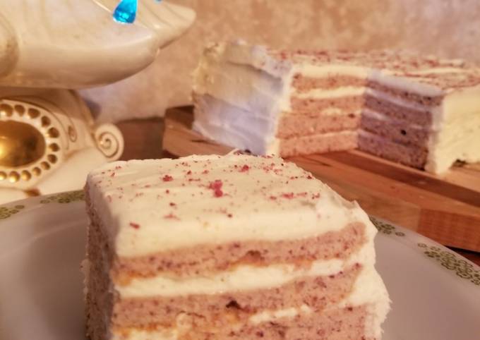 Steps to Make Award-winning Keto/GF Cranberry Cake with Lemon Cream Cheese Frosting