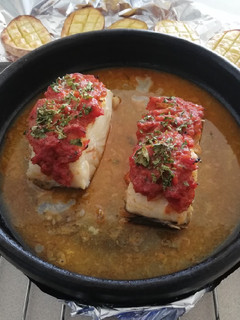 Una foto de Bacalao a la llauna