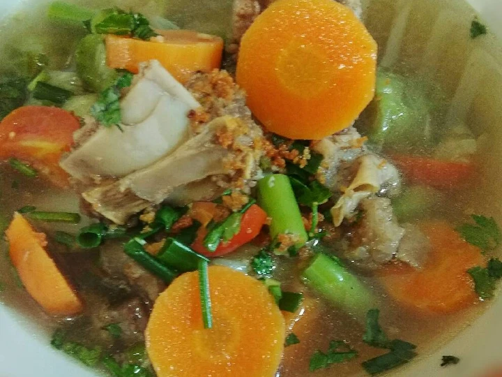 Langkah Gampang Membuat Resep Sop Tulang Sapi With Sayuran Anti Ribet, Sempurna