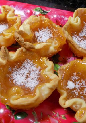 Una foto de Florcitas de dulce de batata