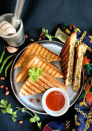 A picture of Thecha Cheese Sandwich.
